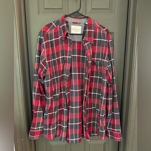 Costco Red and Black Plaid Flannel Shirt size XL